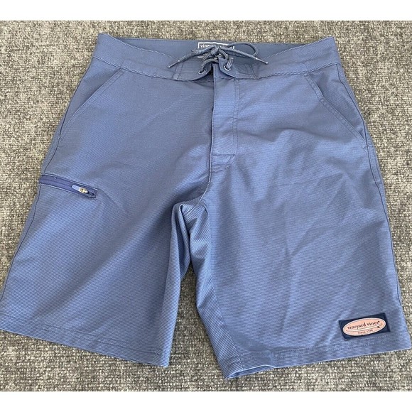 Vineyard Shorts Mens 28 Blue Pinstripe Performance Martha's Vineyard Golf Active - Picture 1 of 11